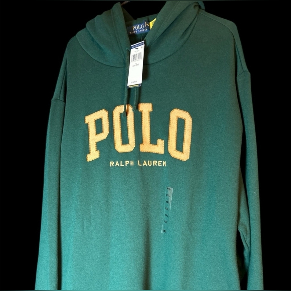 Polo Ralph Lauren Green Hoodie Vintage 1990 Nwt Mens 2XL